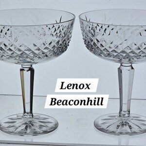 2 Lenox Crystal Beaconhill champagne glasses